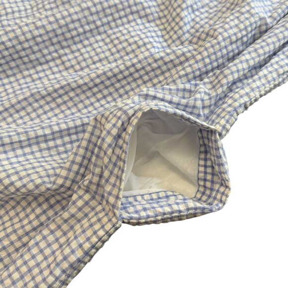 Madewell Gingham Flutter Sleeve Kaftan Midi Dress Blue Medium NA263 Cottagecore - Picture 3 of 7